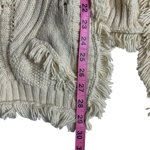 Rosie Neira Anthropologie Shaggy Knit Women's Cardigan Sweater Cream - Size Smal - Picture 6 of 7